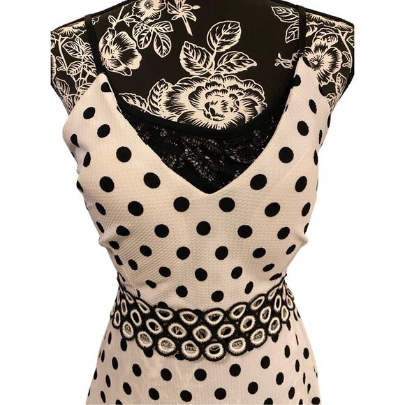 Fc Juniors Polka Dot Dress Formal PinUp Cutout Padded Holiday Wedding Sundress - Picture 5 of 11